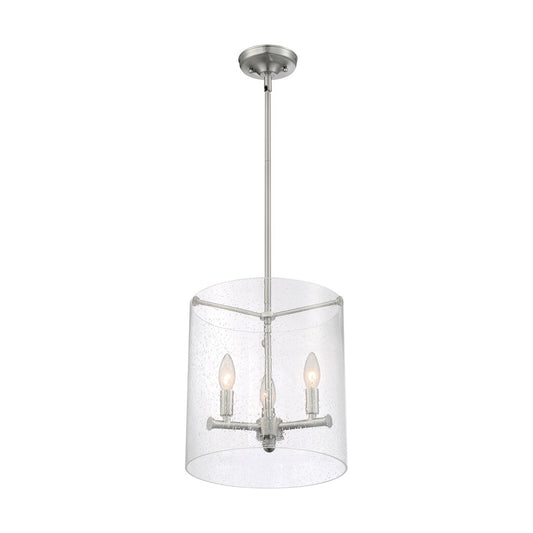 Satco 60-7187 Pendant Fixture Bransel; 3 Light; Brushed Nickel Finish