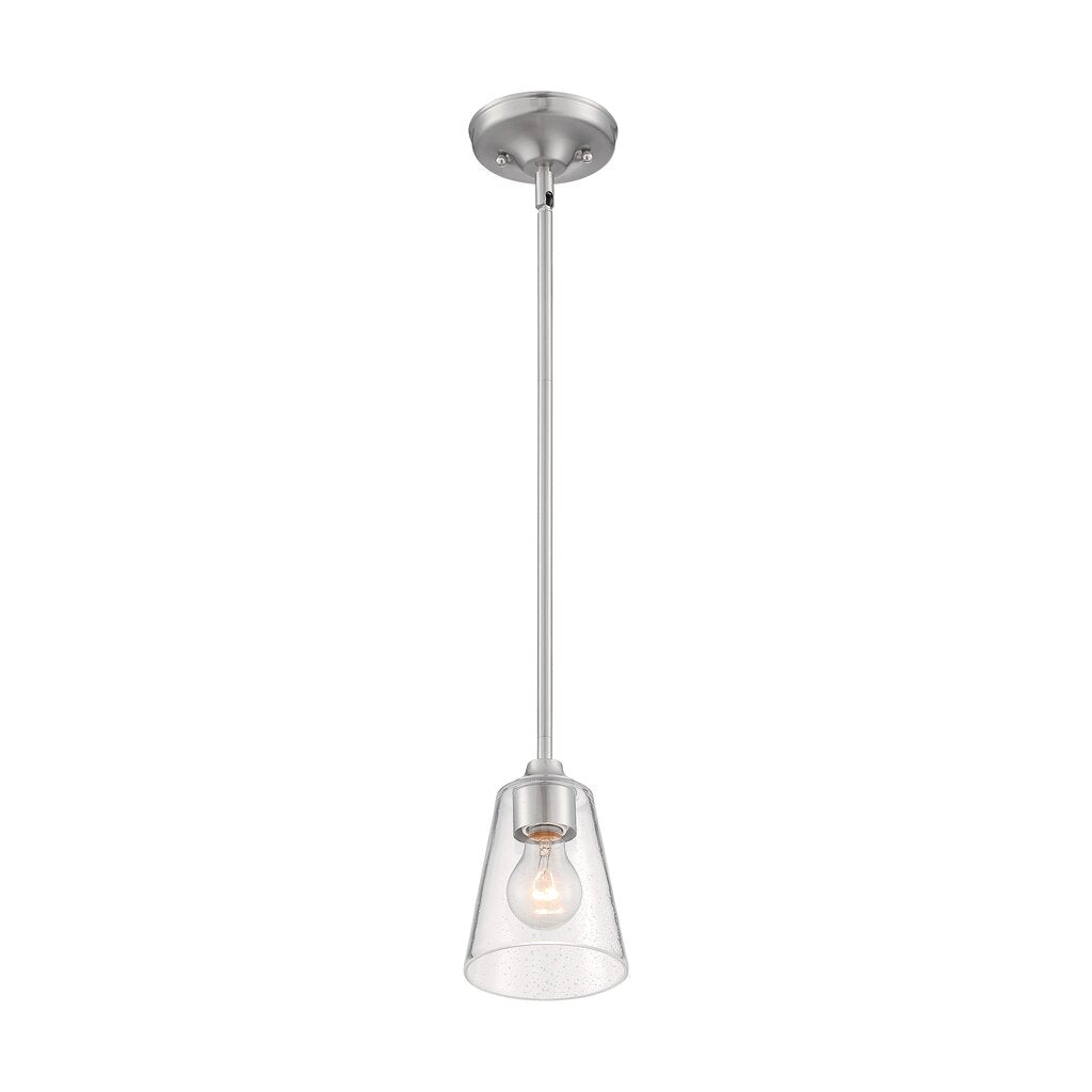 Satco 60-7180 Mini Pendant Fixture Bransel; 1 Light; Brushed Nickel