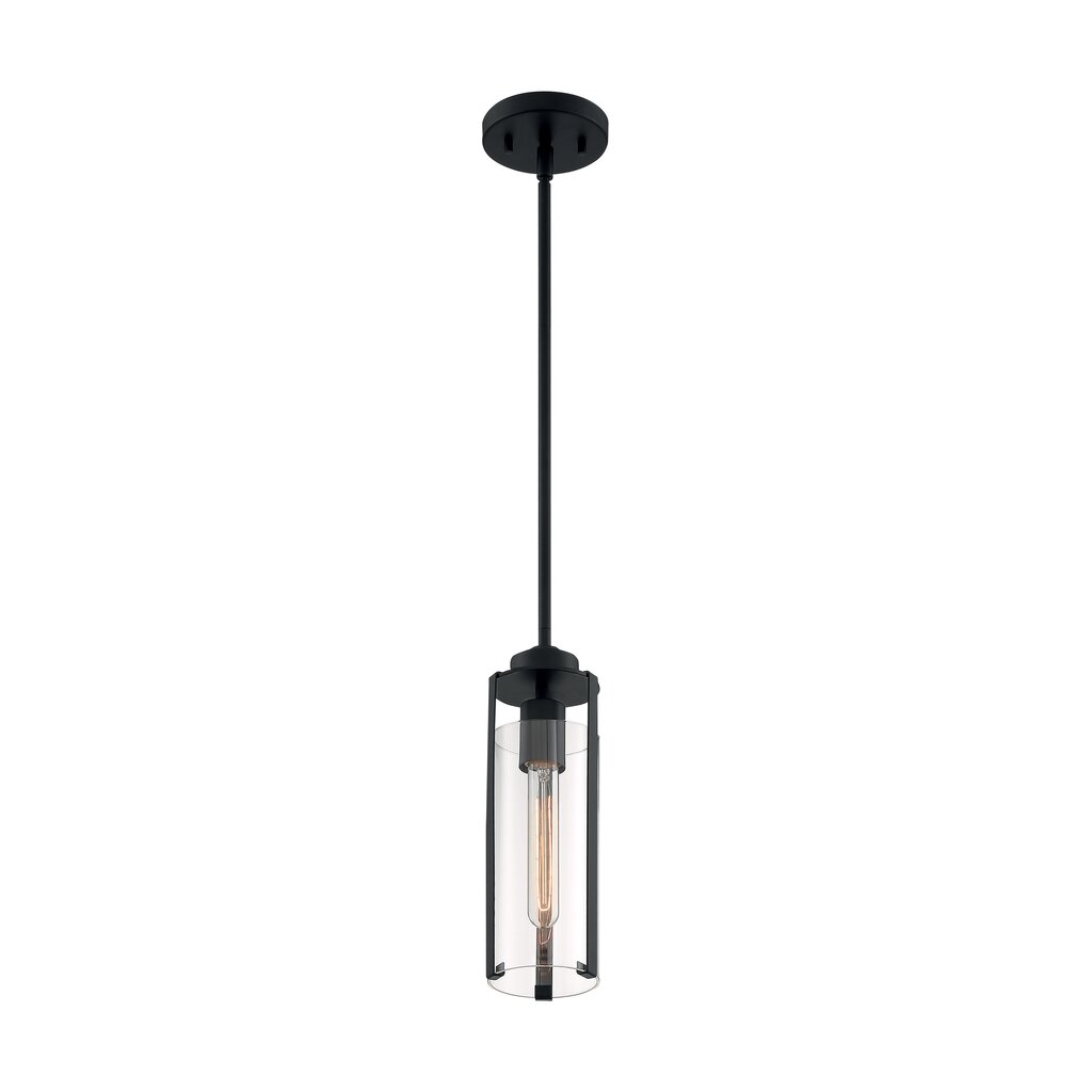 Satco 60-7160 Mini Pendant Fixture Marina; 1 Light; Matte Black Finish