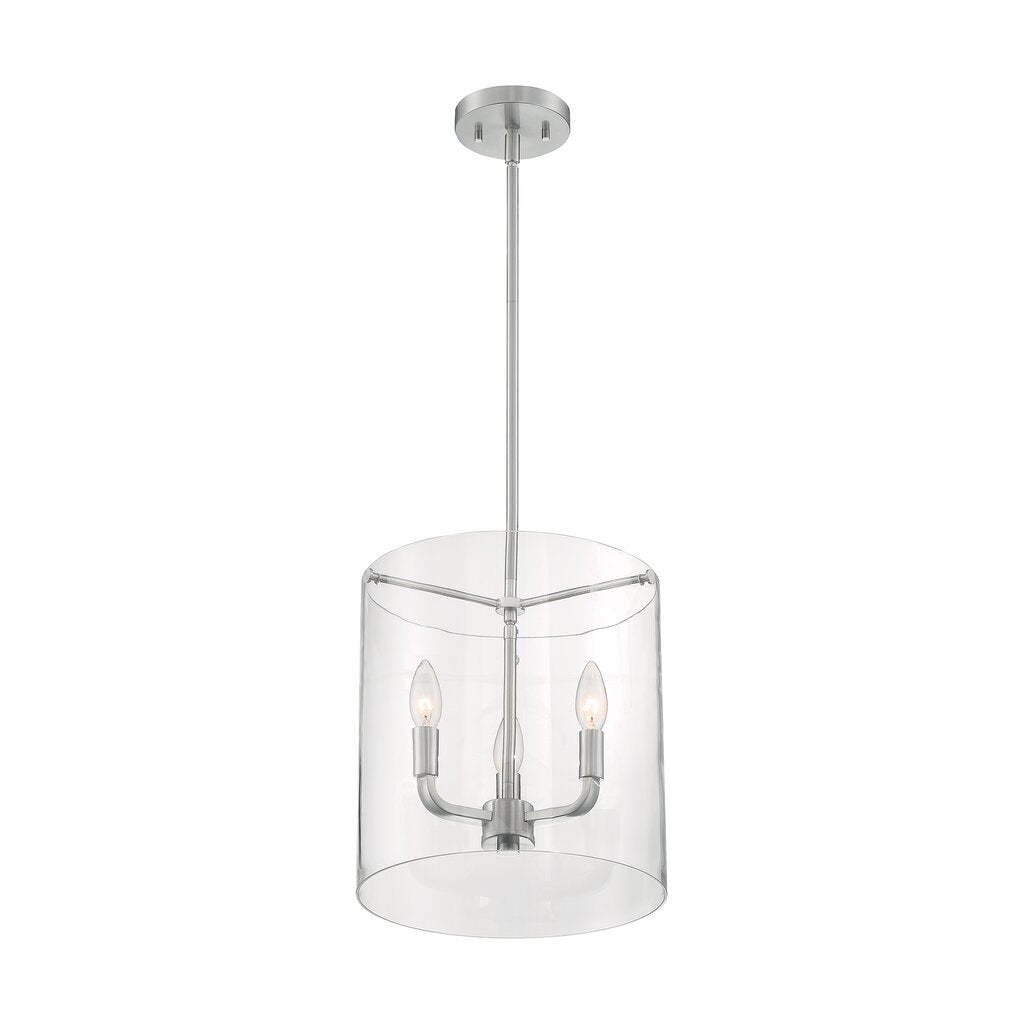 Satco 60-7177 Pendant Fixture Sommerset; 3 Light; Brushed Nickel