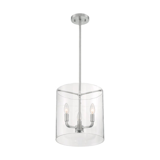 Satco 60-7177 Pendant Fixture Sommerset; 3 Light; Brushed Nickel