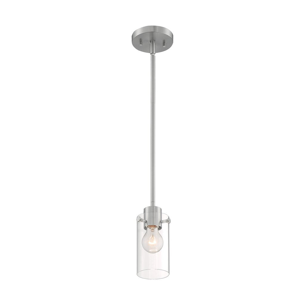 Satco 60-7170 Mini Pendant Fixture Sommerset; 1 Light; Brushed Nickel