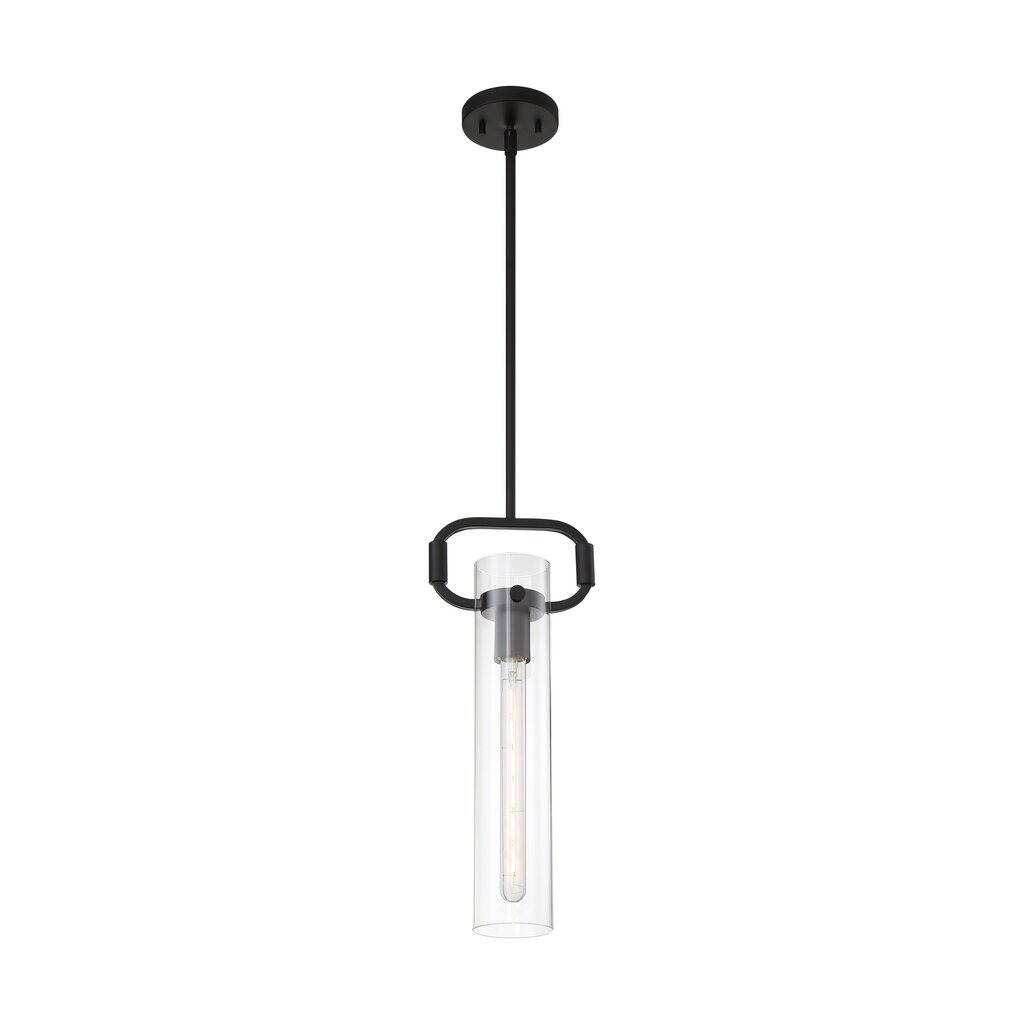 Satco 60-7153 Pendant Fixture Teresa; 1 Light; Cylinder Matte Black
