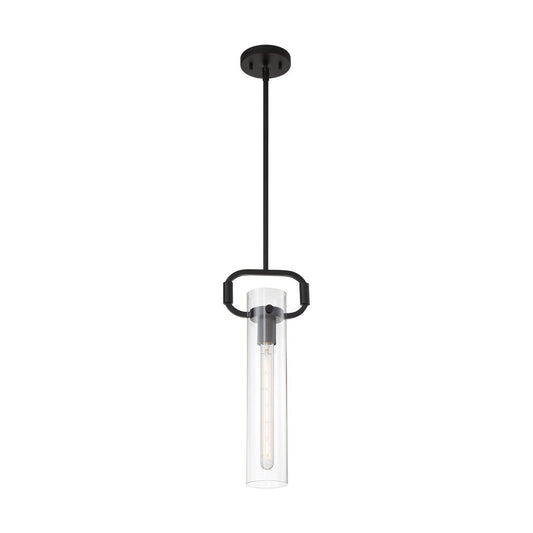 Satco 60-7153 Pendant Fixture Teresa; 1 Light; Cylinder Matte Black