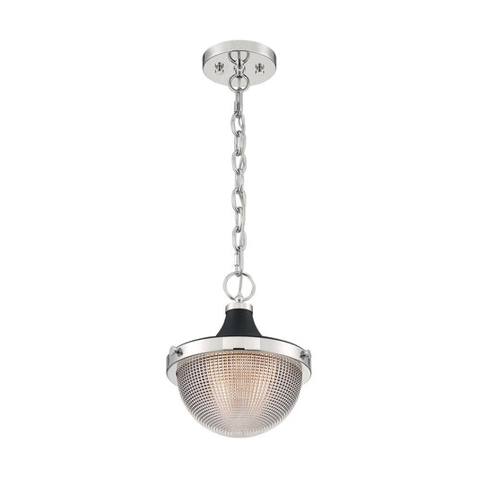 Satco 60-7069 Pendant Fixture Faro; 1 Light; Small Polished Nickel