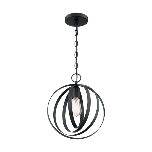 Satco 60-7066 Pendant Fixture Pendleton; 1 Light; Matte Black Finish