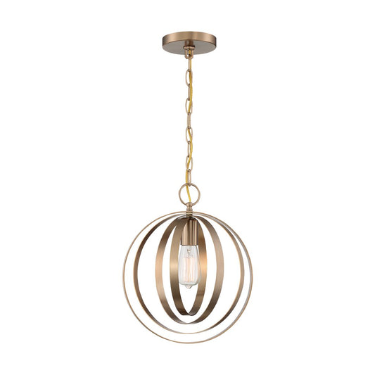Satco 60-7056 Pendant Fixture Pendleton; 1 Light; Burnished Brass