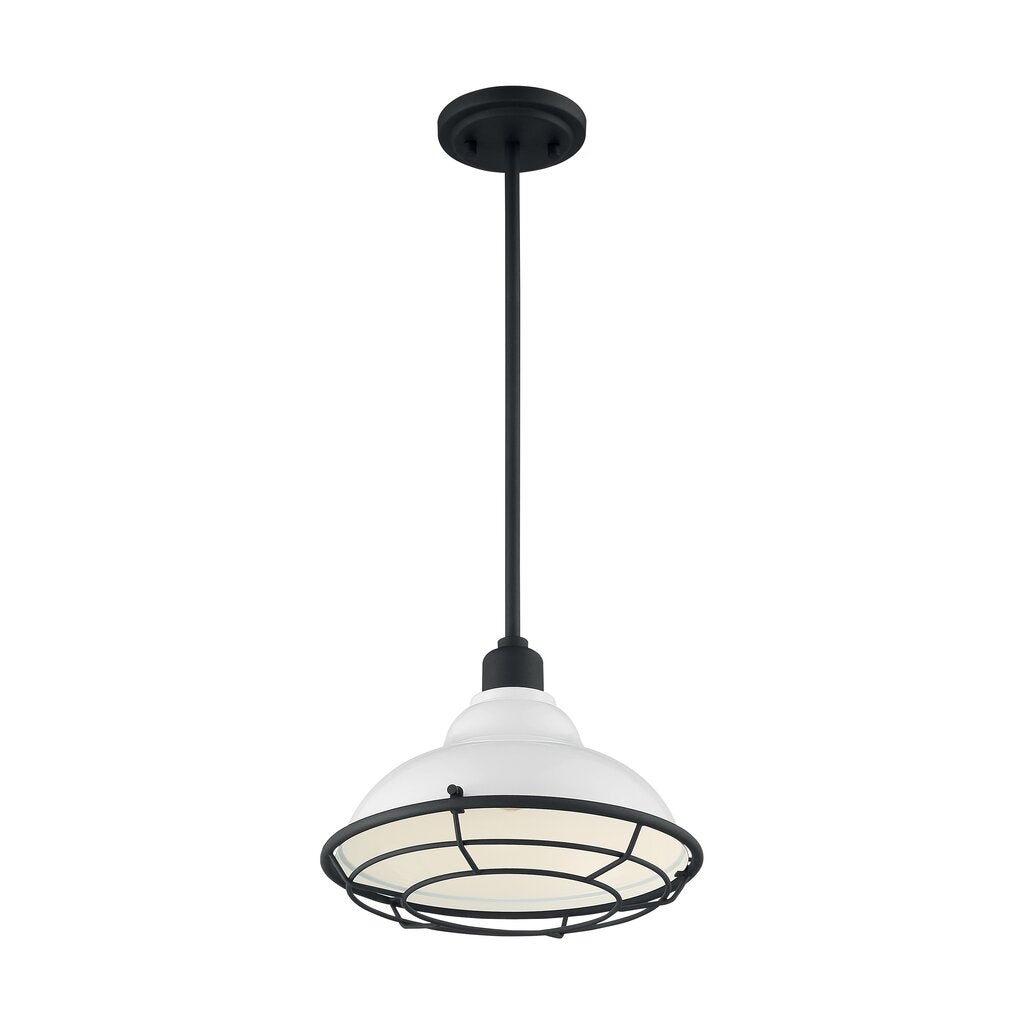 Satco 60-7024 Pendant Fixture Newbridge; 1 Light; Large Gloss White