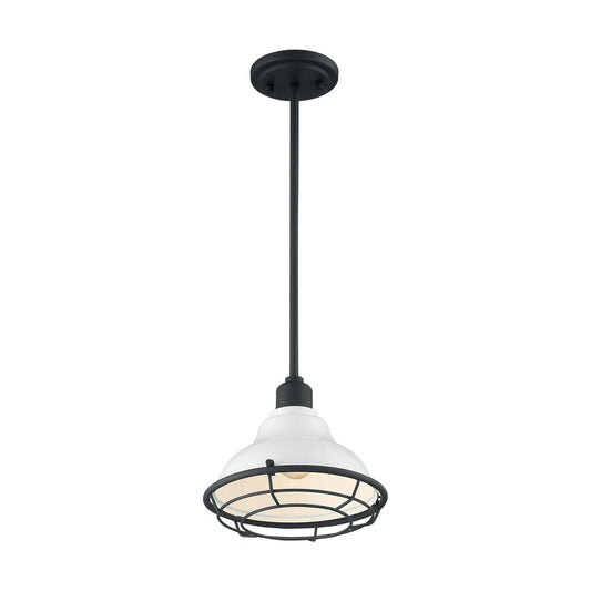 Satco 60-7023 Pendant Fixture Newbridge; 1 Light; Small Gloss White