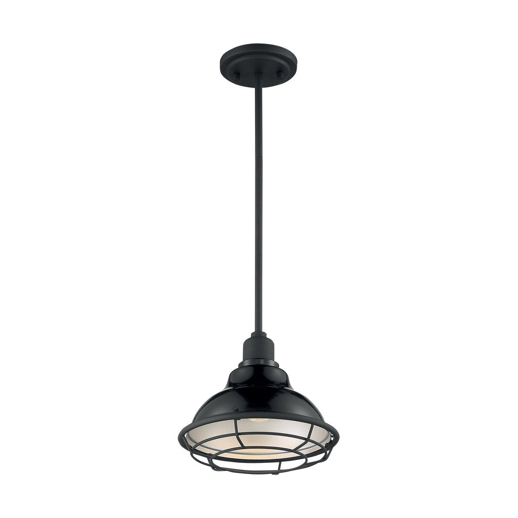 Satco 60-7003 Pendant Fixture Newbridge; 1 Light; Small Gloss Black