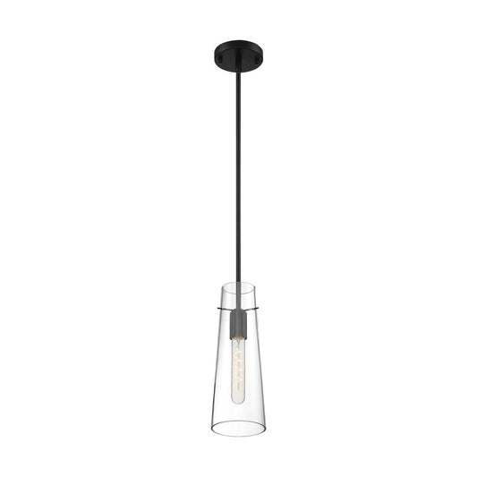 Satco 60-6880 Mini Pendant Fixture Alondra; 1 Light; Black Finish with