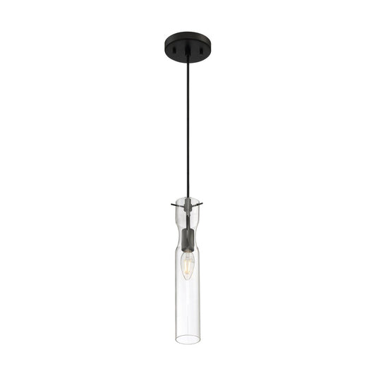 Satco 60-6876 Mini Pendant Fixture Spyglass; 1 Light; Black Finish