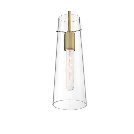 Satco 60-6860 Mini Pendant Fixture Alondra; 1 Light; Vintage Brass