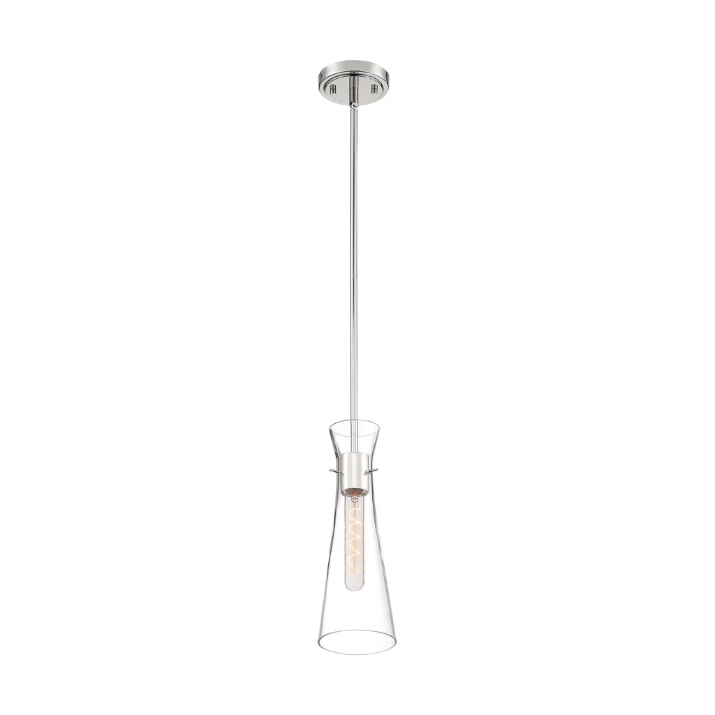 Satco 60-6868 Mini Pendant Fixture Bahari; 1 Light; Polished Nickel