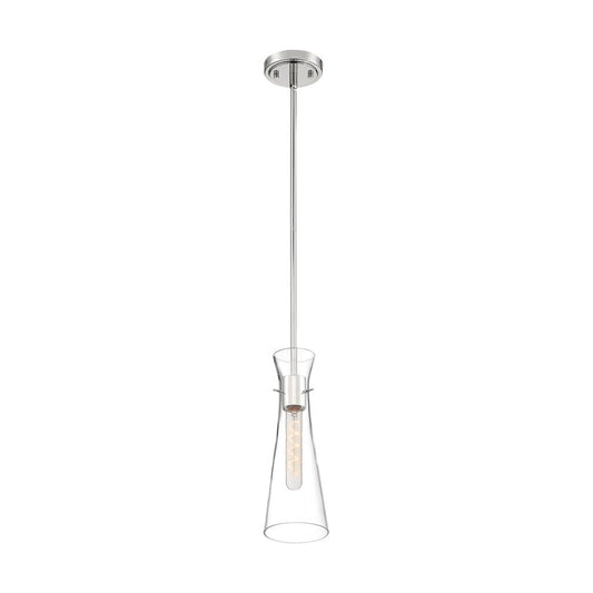 Satco 60-6868 Mini Pendant Fixture Bahari; 1 Light; Polished Nickel