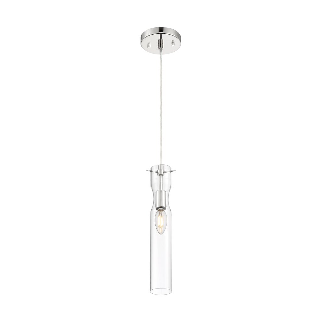 Satco 60-6866 Mini Pendant Fixture Spyglass; 1 Light; Polished Nickel