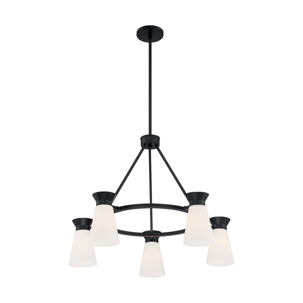Satco 60-7315 Chandelier Fixture Caleta; 5 Light; Black Finish with