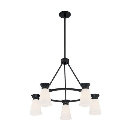 Satco 60-7315 Chandelier Fixture Caleta; 5 Light; Black Finish with