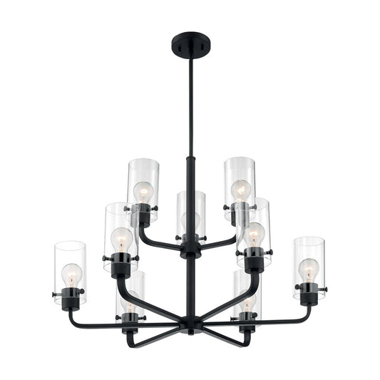 Satco 60-7279 Chandelier Fixture Sommerset; 9 Light; Matte Black