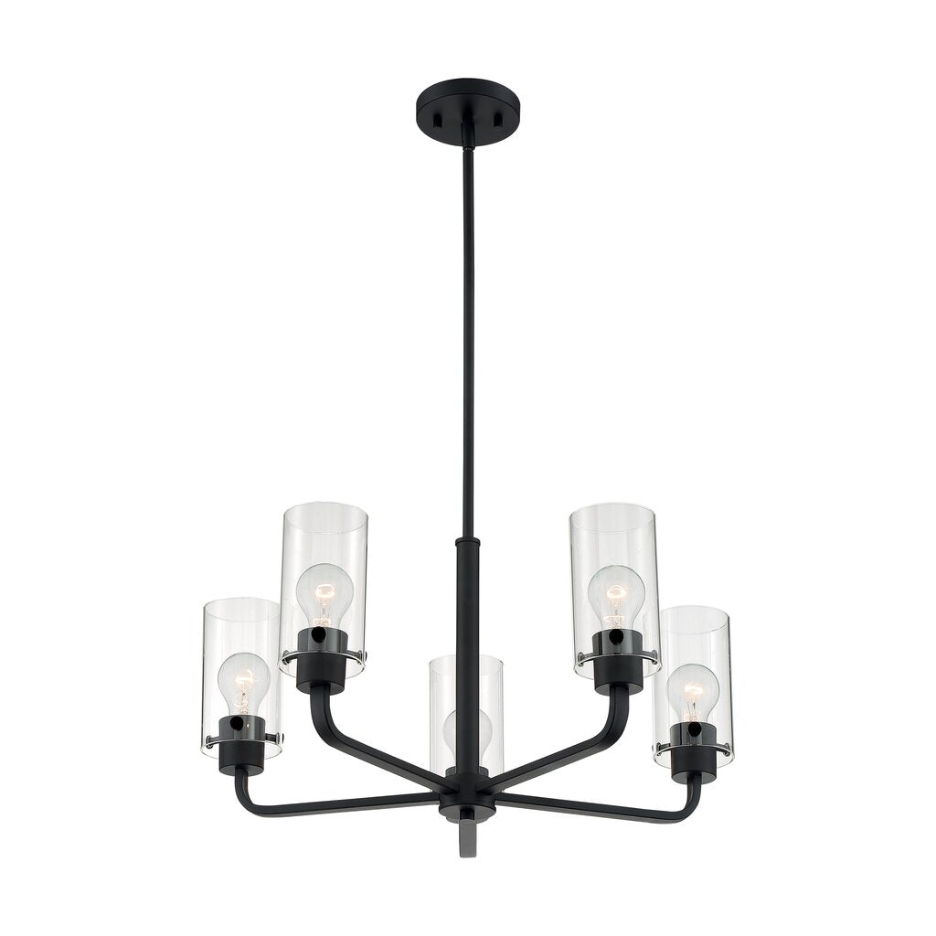 Satco 60-7275 Chandelier Fixture Sommerset; 5 Light; Matte Black