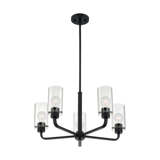 Satco 60-7275 Chandelier Fixture Sommerset; 5 Light; Matte Black