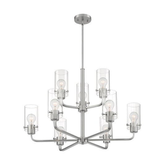 Satco 60-7179 Chandelier Fixture Sommerset; 9 Light; Brushed Nickel