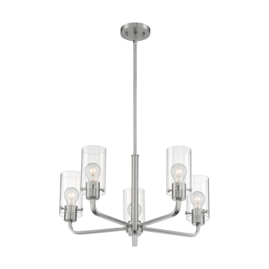 Satco 60-7175 Chandelier Fixture Sommerset; 5 Light; Brushed Nickel