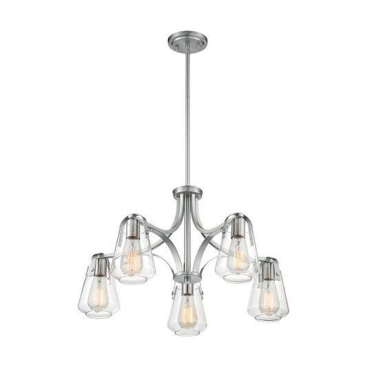 Satco 60-7115 Chandelier Fixture Skybridge; 5 Light; Brushed Nickel