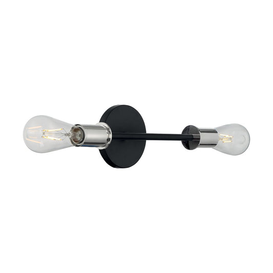 Satco 60-7352 Vanity Fixture Ryder; 2 Light; Black Finish with