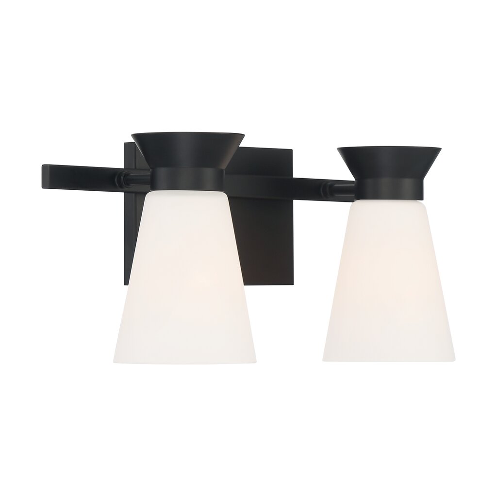 Satco 60-7312 Vanity Fixture Caleta; 2 Light; Black Finish with