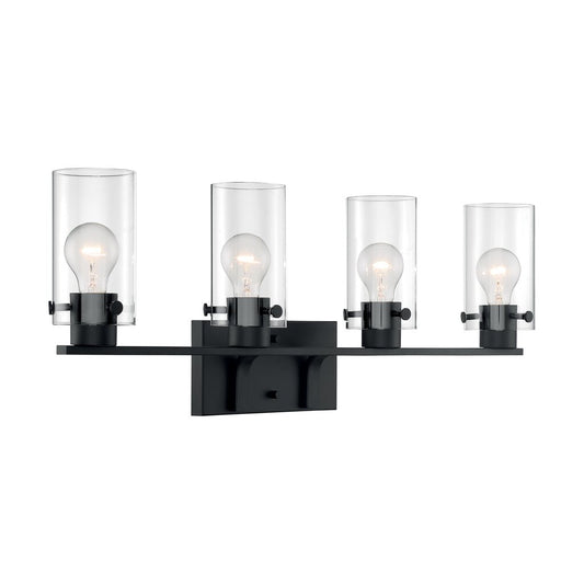 Satco 60-7274 Vanity Fixture Sommerset; 4 Light; Matte Black Finish