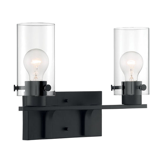 Satco 60-7272 Vanity Fixture Sommerset; 2 Light; Matte Black Finish