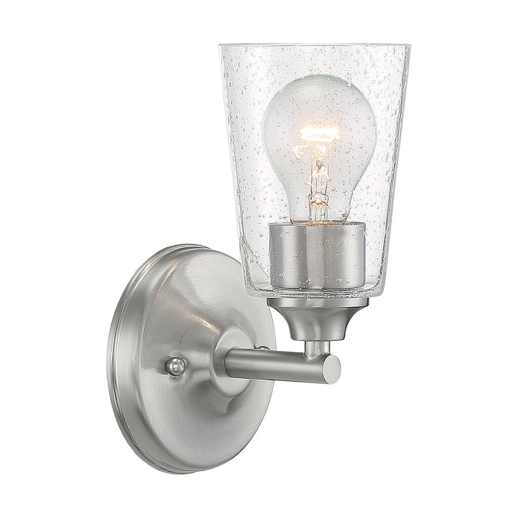 Satco 60-7181 Vanity Fixture Bransel; 1 Light; Brushed Nickel Finish