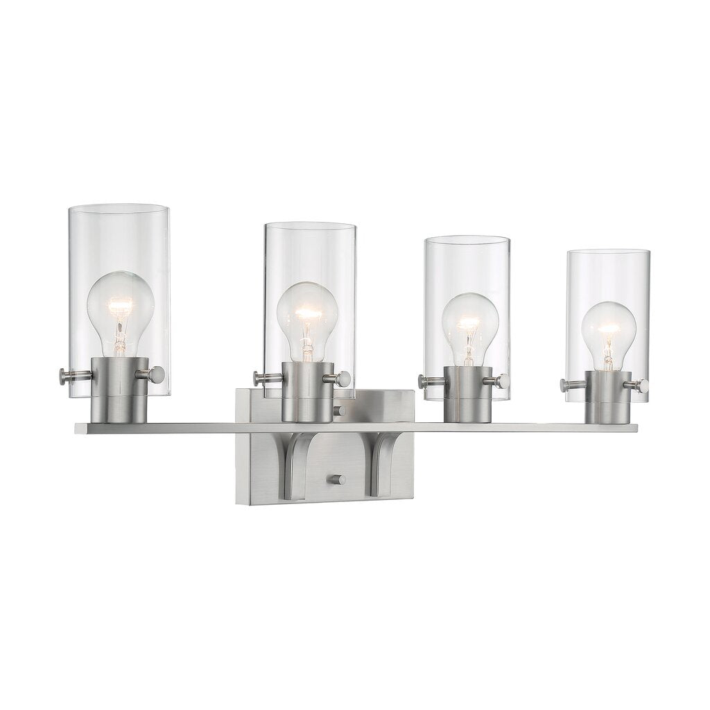 Satco 60-7174 Vanity Fixture Sommerset; 4 Light; Brushed Nickel Finish
