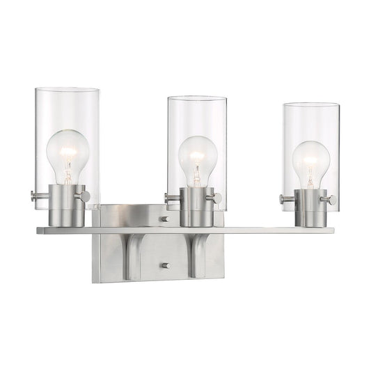 Satco 60-7173 Vanity Fixture Sommerset; 3 Light; Brushed Nickel Finish