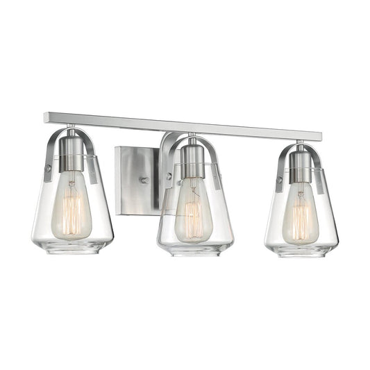 Satco 60-7113 Vanity Fixture Skybridge; 3 Light; Brushed Nickel Finish