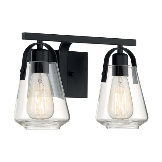 Satco 60-7102 Vanity Fixture Skybridge; 2 Light; Matte Black Finish