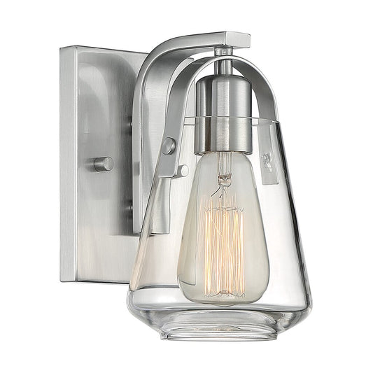 Satco 60-7111 Vanity Fixture Skybridge; 1 Light; Brushed Nickel Finish