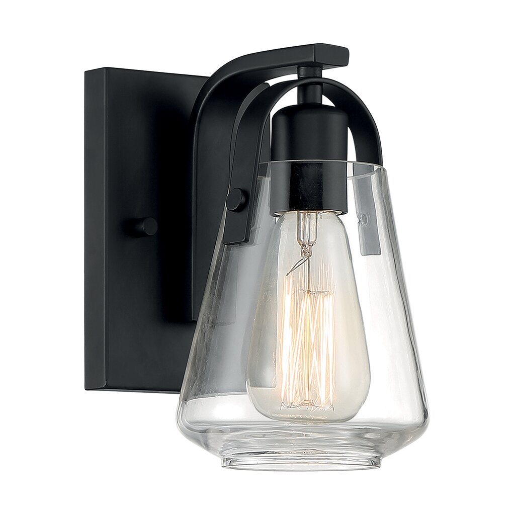 Satco 60-7101 Vanity Fixture Skybridge; 1 Light; Matte Black Finish