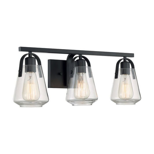 Satco 60-7103 Vanity Fixture Skybridge; 3 Light; Matte Black Finish