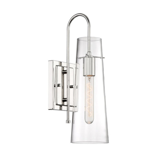 Satco 60-6869 Sconce Fixture Alondra; 1 Light; Wall Polished Nickel