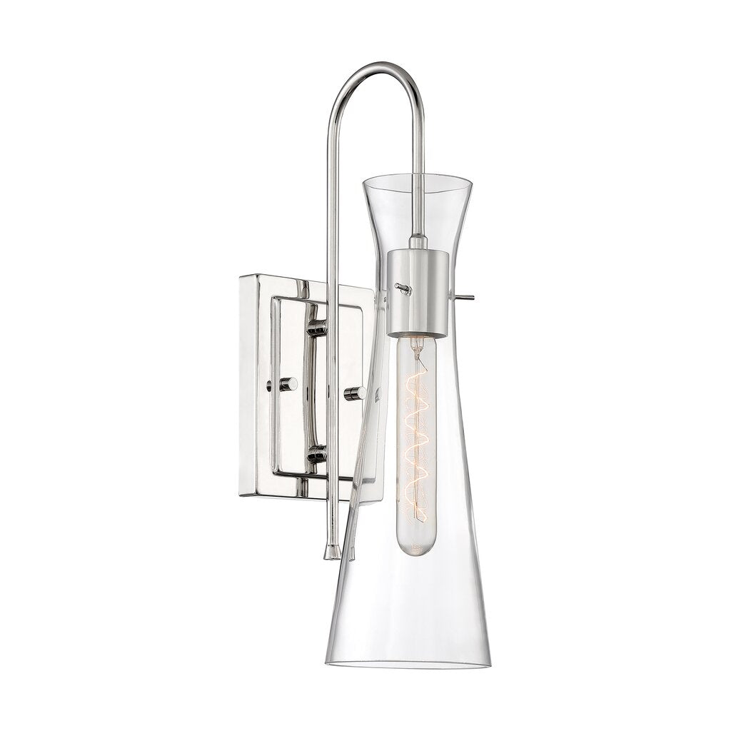 Satco 60-6867 Sconce Fixture Bahari; 1 Light; Wall Polished Nickel