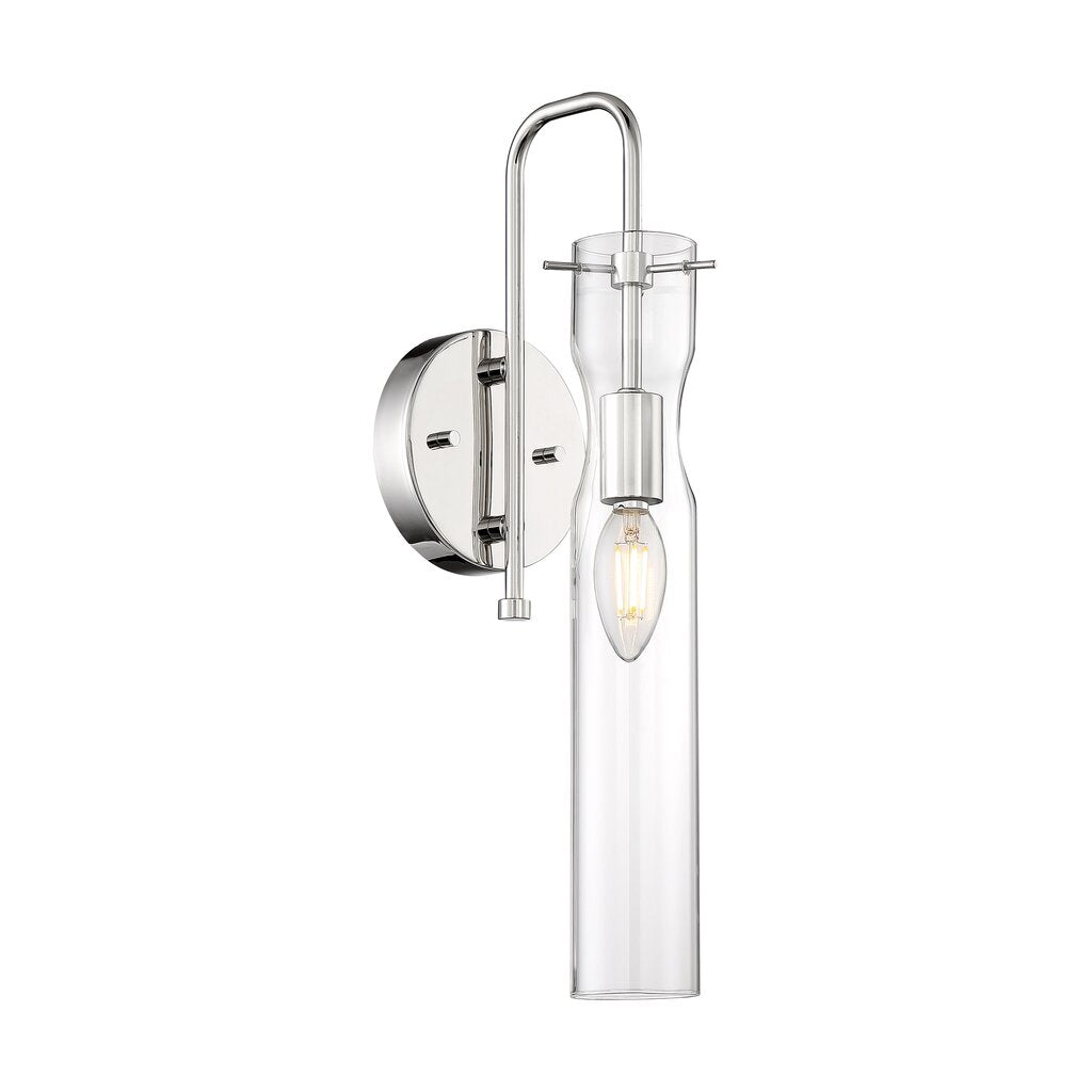Satco 60-6865 Sconce Fixture Spyglass; 1 Light; Wall Polished Nickel