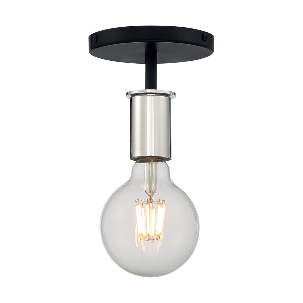 Satco 60-7353 Semi Flush Fixture Ryder; 1 Light; Black Finish with