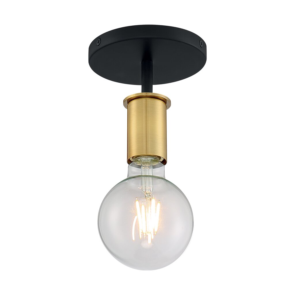Satco 60-7343 Semi Flush Fixture Ryder; 1 Light; Black Finish with