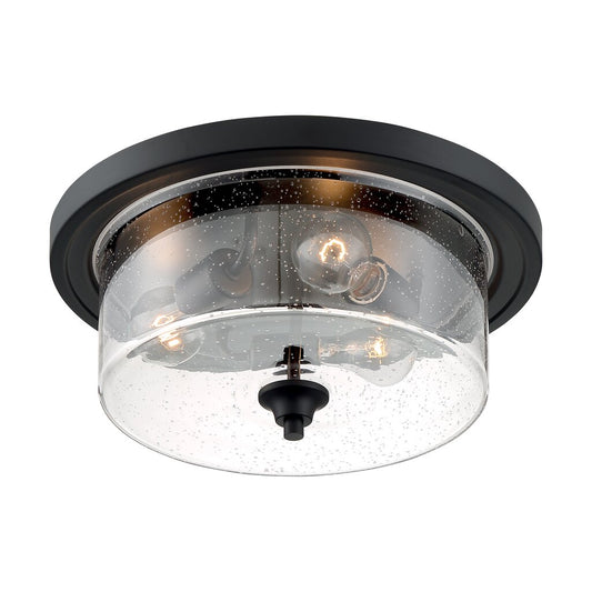 Satco 60-7291 Flush Mount Fixture Bransel; 3 Light; Matte Black Finish
