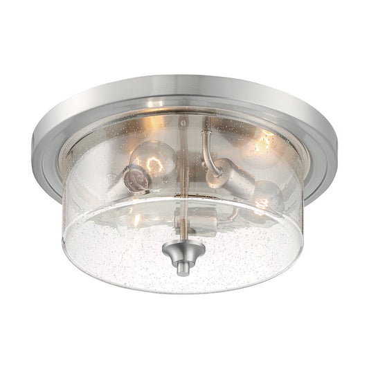 Satco 60-7191 Flush Mount Fixture Bransel; 3 Light; Brushed Nickel