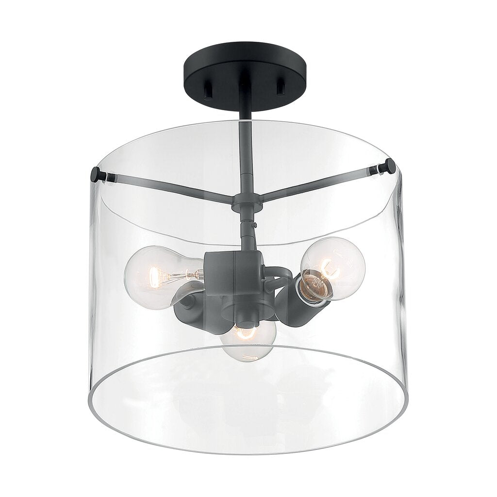 Satco 60-7278 Semi Flush Fixture Sommerset; 3 Light; Semi-Flush Matte