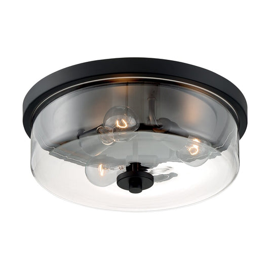 Satco 60-7269 Flush Mount Fixture Sommerset; 3 Light; Matte Black
