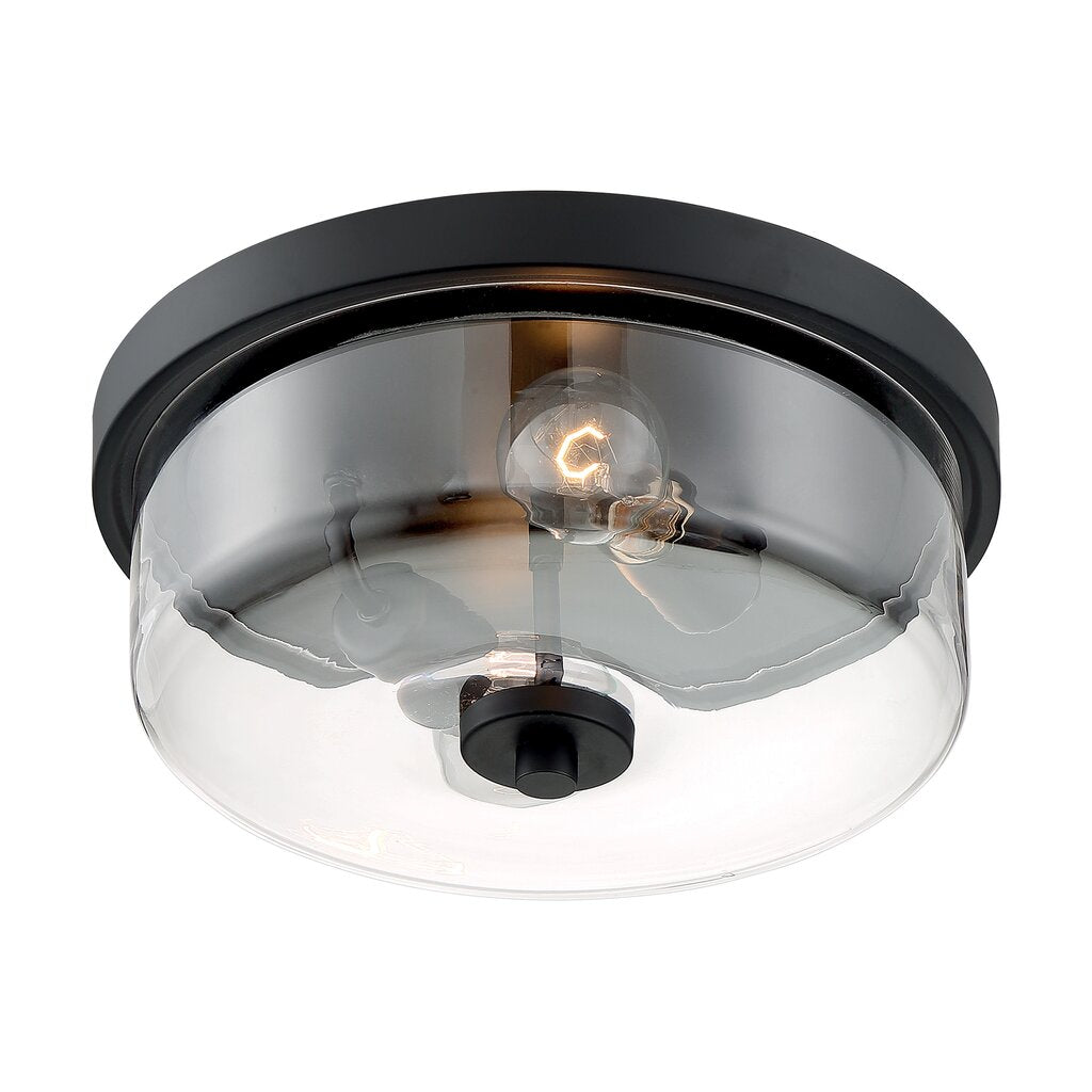 Satco 60-7268 Flush Mount Fixture Sommerset; 2 Light; Matte Black